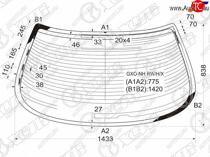 9 299 р. Стекло заднее (Цвет зеленый Обогрев Антенна) Toyota Cresta (X100) 96-01 XYG GXO-NH RW/H/X  с доставкой в г. Воронеж