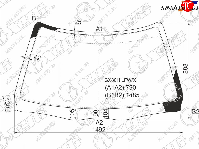 5 999 р. Стекло лобовое Toyota Mark II (X80) 88-96  Chaser (X80) 88-92 XYG GX80H LFW/X  с доставкой в г. Воронеж