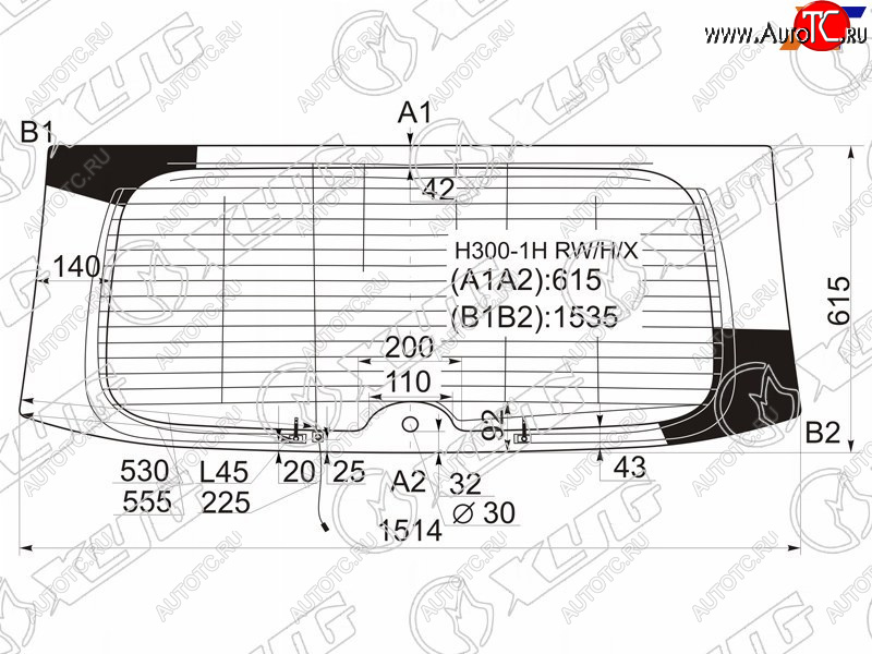 8 999 р. Стекло заднее (Цвет зеленый Обогрев Антенна) Hyundai H1 07-22  Starex 07-17 XYG H300-1H RW/H/X  с доставкой в г. Воронеж