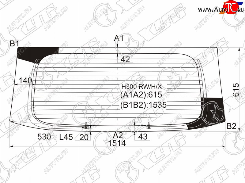 7 999 р. Стекло заднее (Цвет зеленый Обогрев) Hyundai H1 07-22  Starex 07-17 XYG H300 RW/H/X  с доставкой в г. Воронеж
