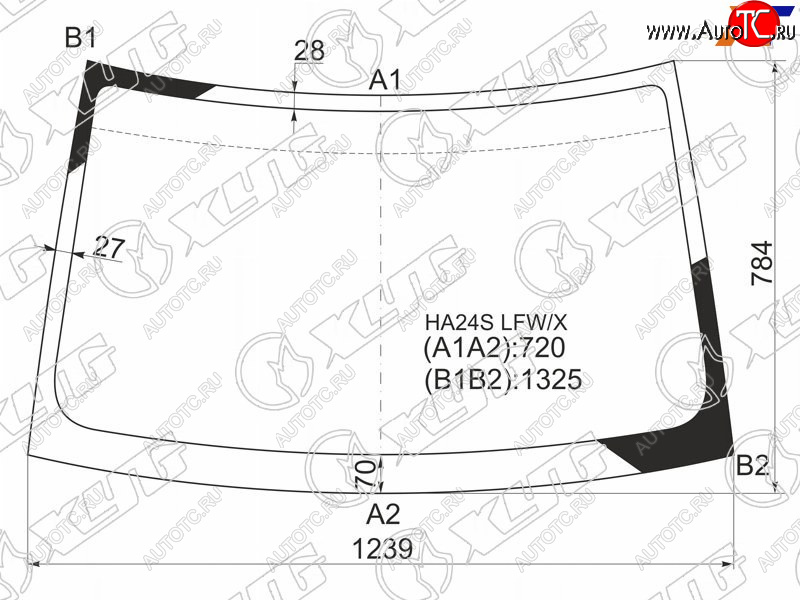 7 299 р. Стекло лобовое Mazda Carol 04-09  Nissan Pino 07-10  Suzuki Alto 04-09 XYG HA24S LFW/X  с доставкой в г. Воронеж