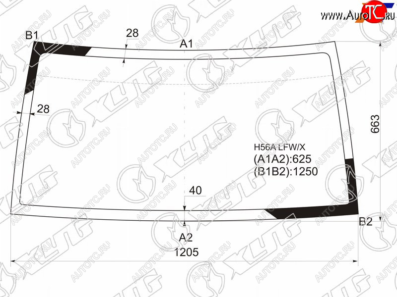 4 399 р. Стекло лобовое Mitsubishi Pajero Junior 95-98  Pajero Mini 94-12  Nissan Kix 08-12 XYG H56A LFW/X  с доставкой в г. Воронеж