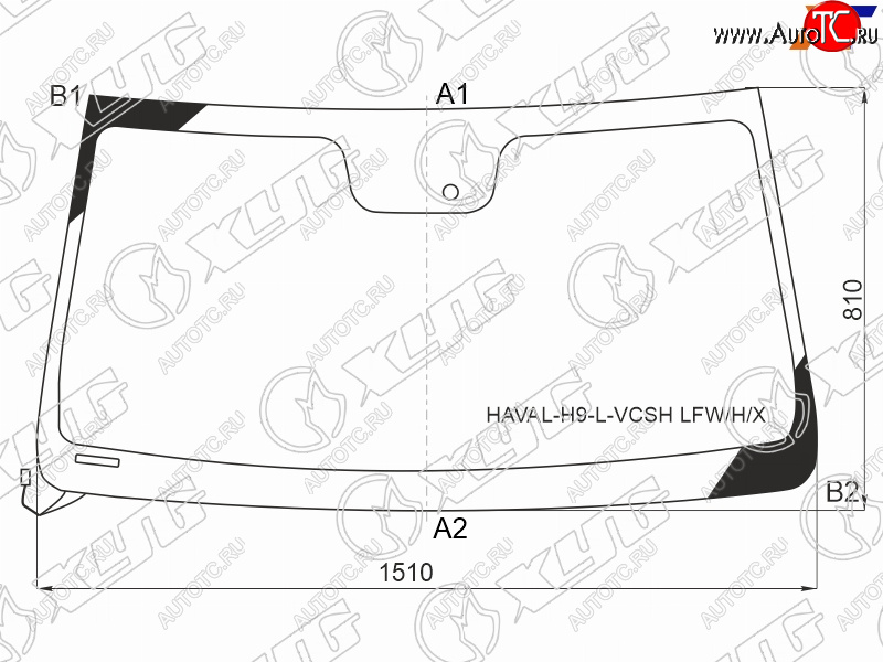 8 649 р. Стекло лобовое (Обогрев щеток Датчик дождя) Haval H9 15-17 XYG HAVAL-H9-L-VCSH LFW/H/X  с доставкой в г. Воронеж