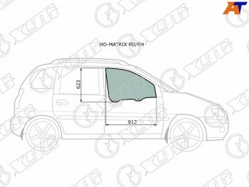 2 789 р. Стекло боковое опускное (Спереди Справа Цвет зеленый) Hyundai Lavita 01-07  Matrix 01-10 XYG HD-MATRIX FD/RH  с доставкой в г. Воронеж. Увеличить фотографию 1