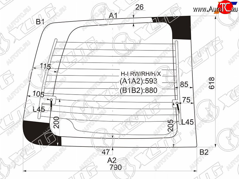 4 999 р. Стекло заднее (Цвет зеленый Обогрев) Hyundai H1 97-07  Starex 97-07 XYG H-I RW/RH/H/X  с доставкой в г. Воронеж