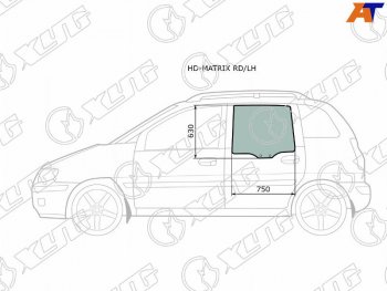 2 789 р. Стекло боковое опускное (Сзади Слева Цвет зеленый) Hyundai Lavita 01-07  Matrix 01-10             XYG HD-MATRIX RD/LH  с доставкой в г. Воронеж. Увеличить фотографию 1