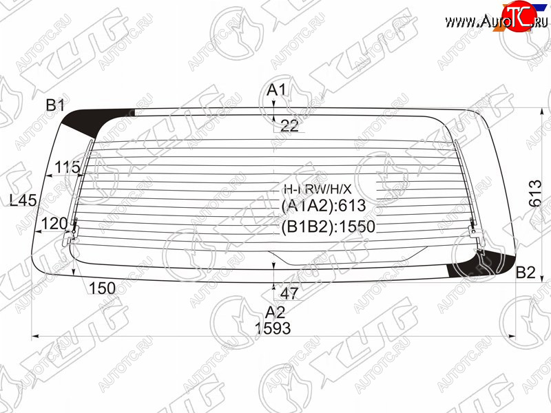 9 549 р. Стекло заднее (Цвет зеленый Обогрев) Hyundai H1 97-07  Starex 97-07 XYG H-I RW/H/X  с доставкой в г. Воронеж
