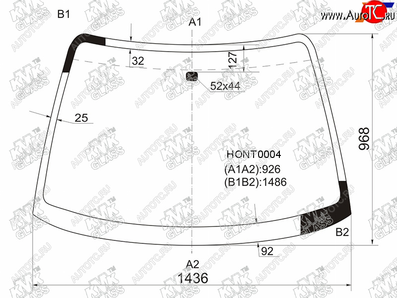 4 899 р. Стекло лобовое HONDA ACCORDTORNEO 45D 97-02                                                        KMK HONT0004  с доставкой в г. Воронеж