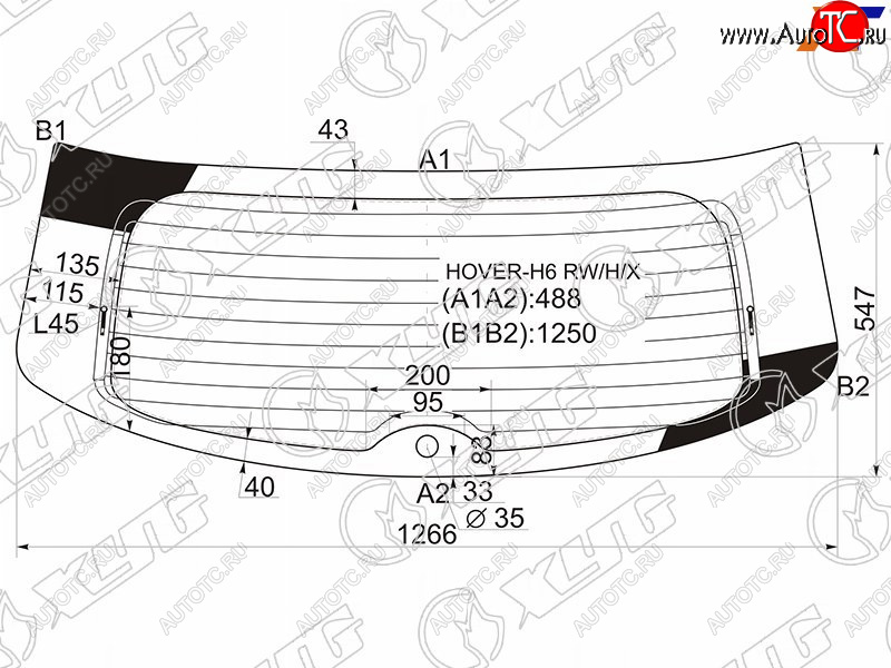 12 649 р. Стекло заднее (Цвет зеленый Обогрев) Great Wall Hover H6 12-16  Haval H6 13-20 XYG HOVER-H6 RW/H/X  с доставкой в г. Воронеж