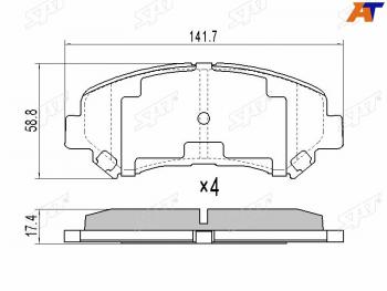 Колодки тормозные перед FR-FL SAT Nissan X-trail 2 T31 рестайлинг (2010-2015)