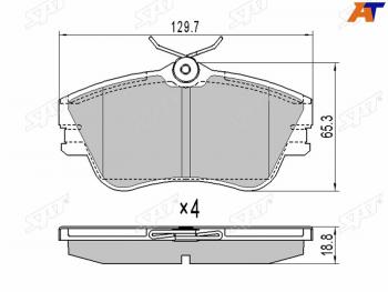 1 399 р. Колодки тормозные перед FL-FR SAT  Volkswagen Multivan  T5 - Transporter  T4  с доставкой в г. Воронеж. Увеличить фотографию 1