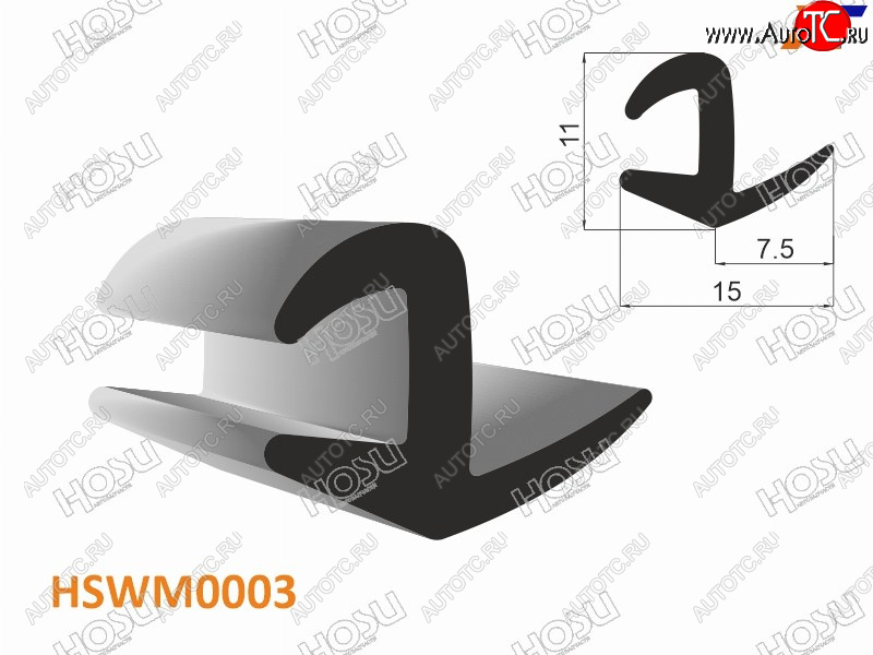 176 р. Молдинг универсальный (тип 8 mm U-LIP) - бухта 30 м.(цена за 1метр) HOSU HSWM0003  с доставкой в г. Воронеж