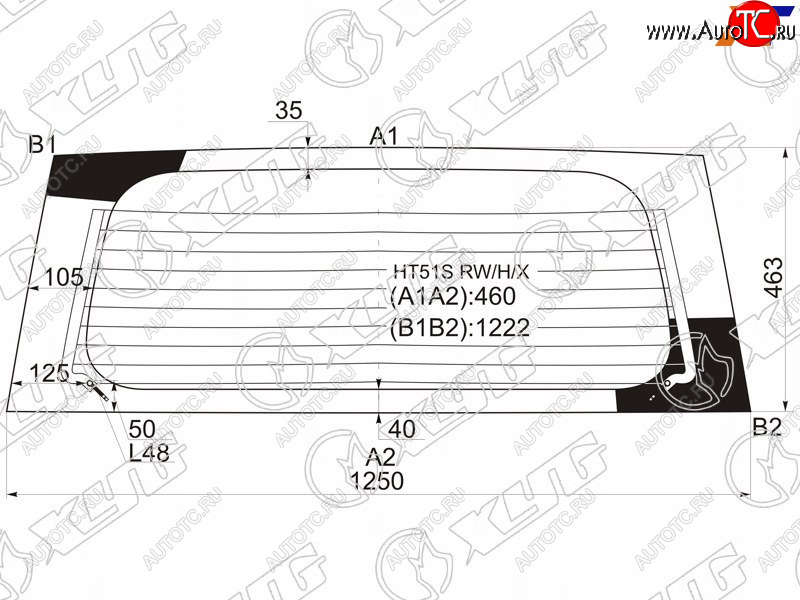 8 799 р. Стекло заднее (Цвет зеленый Обогрев) Chevrolet Cruze 01-08  Suzuki Ignis 00-07  Swift 00-04 XYG HT51S RW/H/X  с доставкой в г. Воронеж