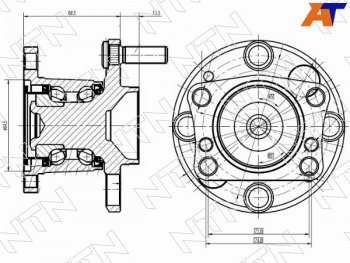5 649 р. Ступичный узел задн. MAZDA DEMIO DE3FS, DE3AS, DE5FS 07-                                             NTN HUB350T-2  с доставкой в г. Воронеж. Увеличить фотографию 1