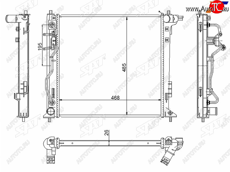 9 699 р. Радиатор охлаждающей жидкости SAT   Hyundai Tucson  TL (2015-2021), KIA Sportage  4 QL (2016-2022)  с доставкой в г. Воронеж