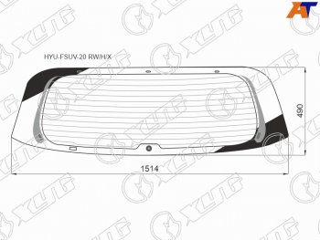 10 649 р. Стекло заднее (Цвет зеленый Обогрев) Hyundai Palisade 18- XYG HYU-FSUV-20 RW/H/X  с доставкой в г. Воронеж. Увеличить фотографию 1