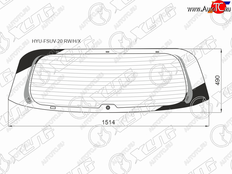 10 649 р. Стекло заднее (Цвет зеленый Обогрев) Hyundai Palisade 18- XYG HYU-FSUV-20 RW/H/X  с доставкой в г. Воронеж