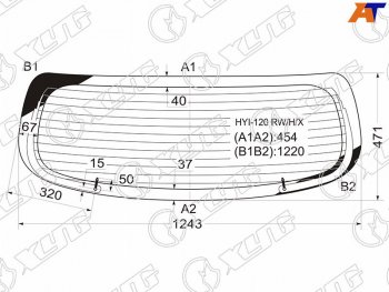 12 649 р. Стекло заднее (Цвет зеленый Обогрев) Hyundai i20 08-14 XYG HYU-I20 RW/H/X  с доставкой в г. Воронеж. Увеличить фотографию 1
