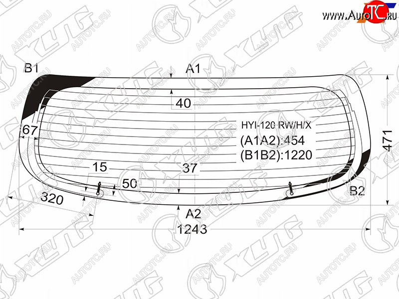 12 649 р. Стекло заднее (Цвет зеленый Обогрев) Hyundai i20 08-14 XYG HYU-I20 RW/H/X  с доставкой в г. Воронеж
