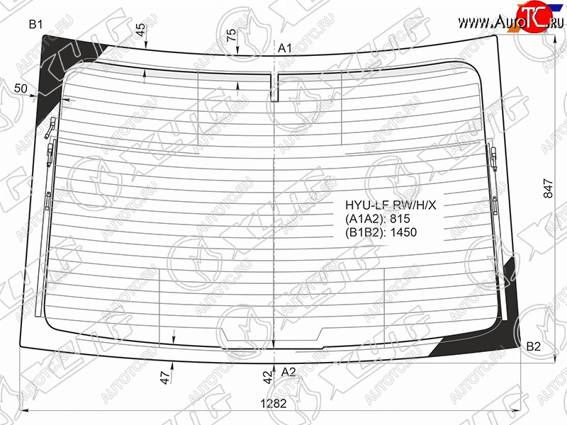 12 449 р. Стекло заднее (Цвет зеленый Обогрев Антенна) Hyundai Sonata 14-19 XYG HYU-LF RW/H/X  с доставкой в г. Воронеж