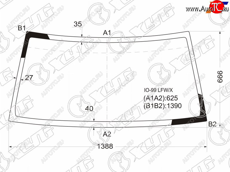 4 199 р. Стекло лобовое Mitsubishi Pajero iO 98-07  Pajero Pinin 98-05 XYG IO-99 LFW/X  с доставкой в г. Воронеж