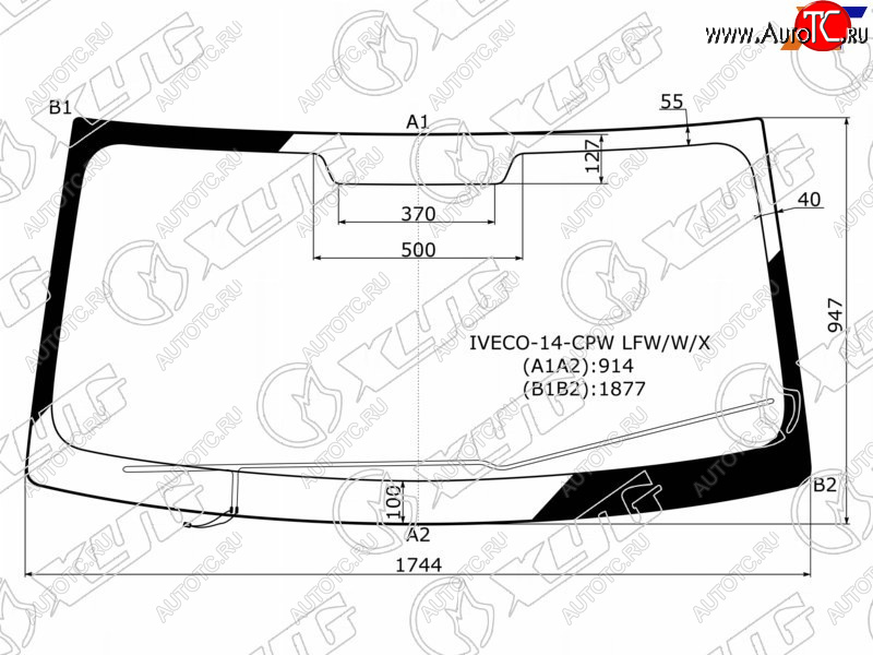 11 299 р. Стекло лобовое (Обогрев щеток) Iveco Daily 14- XYG IVECO-14-CPW LFW/W/X  с доставкой в г. Воронеж