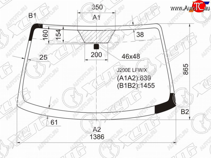 4 999 р. Стекло лобовое Daihatsu Be-Go 06-16  Terios 06-  Toyota Rush 06-16 XYG J200E LFW/X  с доставкой в г. Воронеж