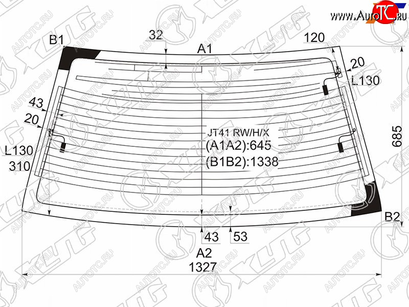 7 199 р. Стекло заднее (Цвет зеленый Обогрев Антенна 4D SED) Mitsubishi Lancer 02-10  Lancer Cedia 00-03 XYG JT41 RW/H/X  с доставкой в г. Воронеж