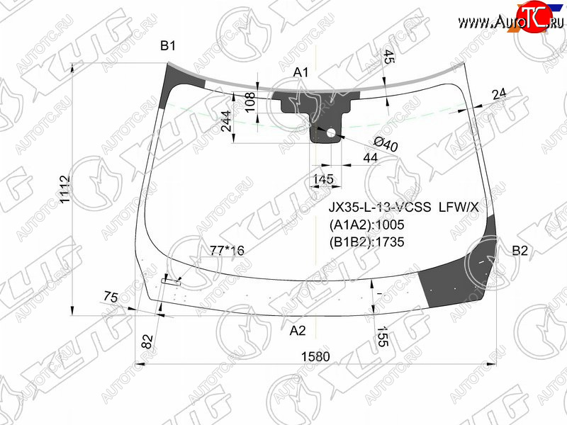 12 299 р. Стекло лобовое (Камера Датчик дождя Молдинг) Infiniti JX35 12-14  QX60 14-21 XYG JX35-L-13-VCSSLFW/X  с доставкой в г. Воронеж