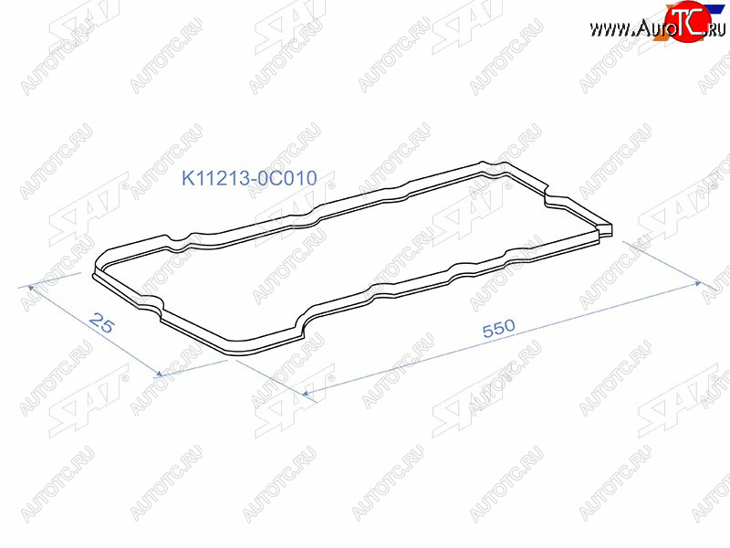 299 р. Прокладка клапанной крышки TOYOTA HIACE TRH2## 05-HILUX TGN15 05-FORTUNER TGN5161 05- SAT K11213-0C010  с доставкой в г. Воронеж
