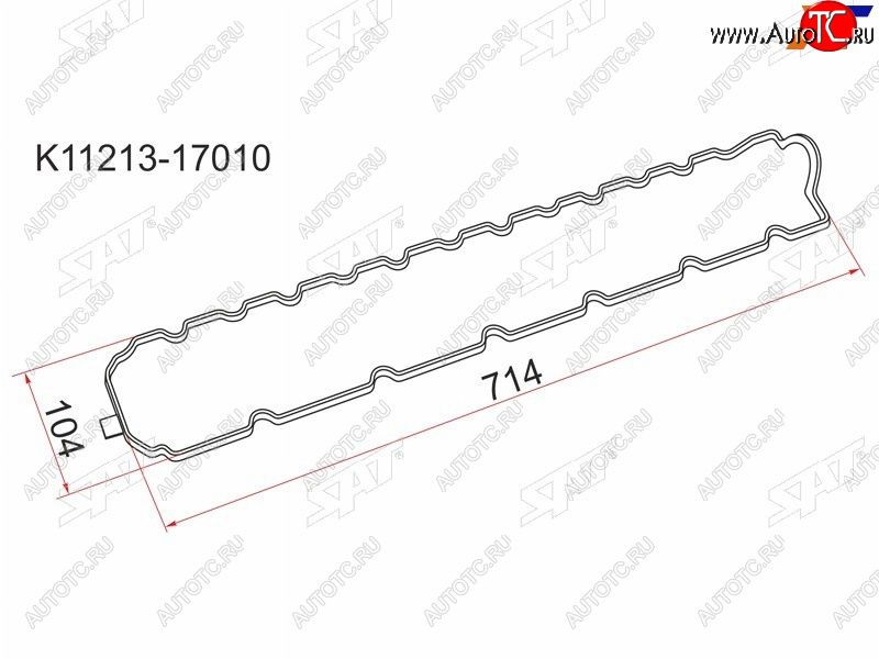 329 р. Прокладка клапанной крышки TY 1HZ, 1HDT SAT K11213-17010  с доставкой в г. Воронеж