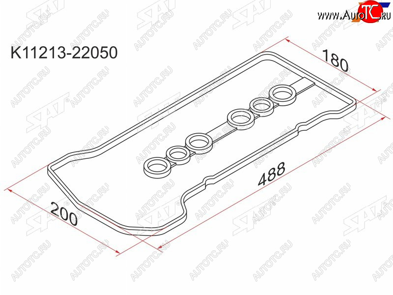 228 р. Прокладка клапанной крышки TY 1ZZ-FE, 00- SAT K11213-22050  с доставкой в г. Воронеж