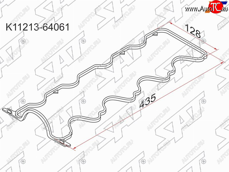 280 р. Прокладка клапанной крышки TY 2-3C# 93-, без отверстий под болты SAT K11213-64061  с доставкой в г. Воронеж