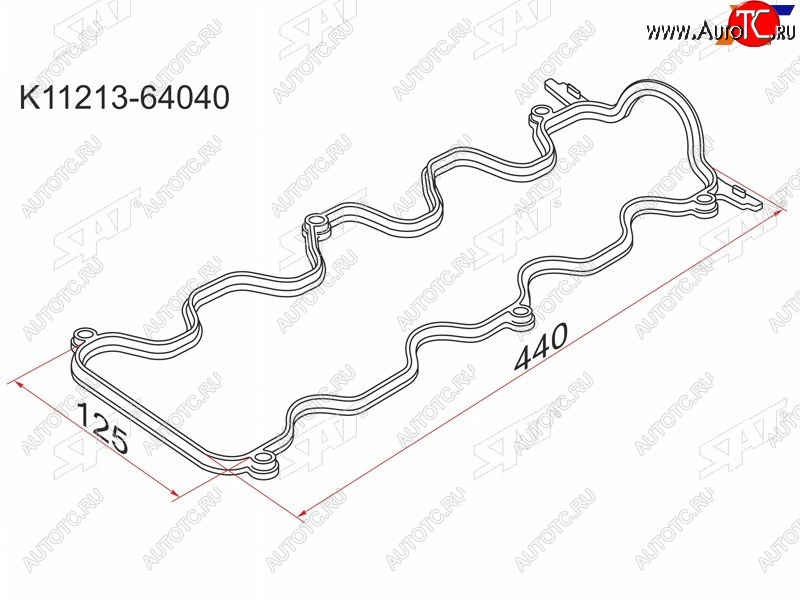 211 р. Прокладка клапанной крышки TY 1-2C# -93 SAT K11213-64040  с доставкой в г. Воронеж