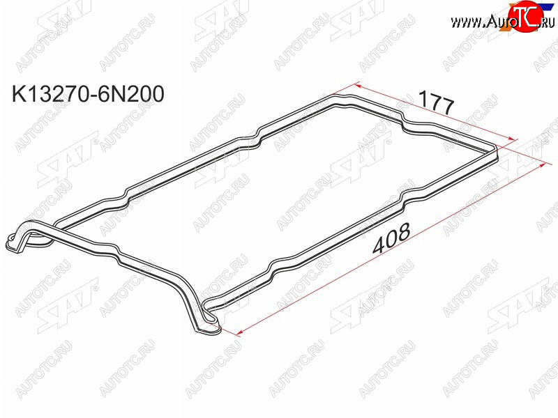 399 р. Прокладка клапанной крышки NS QR20DD, QR25DD, 00- G10P12 SAT K13270-6N200  с доставкой в г. Воронеж