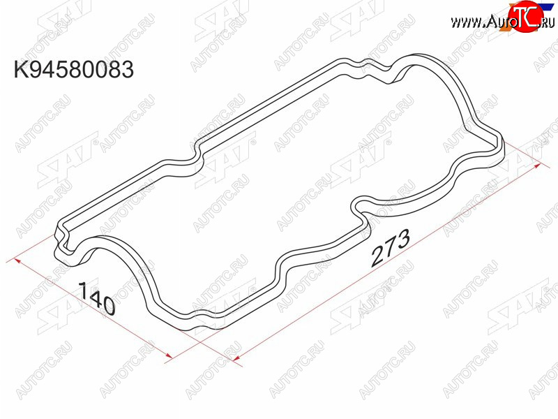 103 р. Прокладка клапанной крышки DW MatizTico 0.8 (F8CV) 98-, CH Spark 0.8 05- SAT K94580083  с доставкой в г. Воронеж