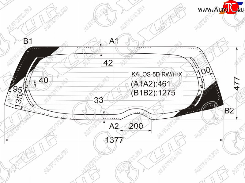 10 999 р. Стекло заднее (Цвет зеленый Обогрев) Chevrolet Aveo 02-11  Kalos 03-08  Daewoo Gentra 05-11  Kal XYG KALOS-5D RW/H/X  с доставкой в г. Воронеж