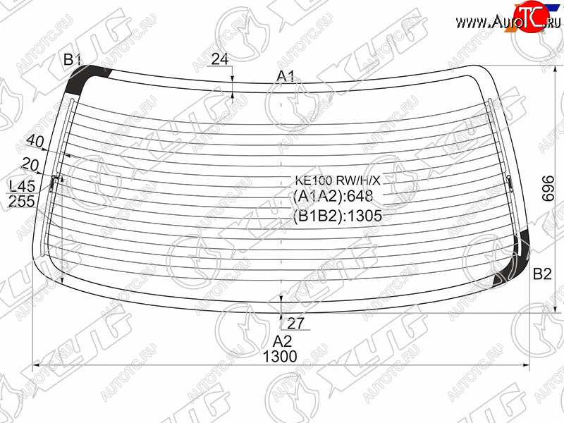 7 999 р. Стекло заднее (Цвет зеленый Обогрев 4D SED) Toyota Corolla (E100) 91-02 XYG KE100 RW/H/X  с доставкой в г. Воронеж