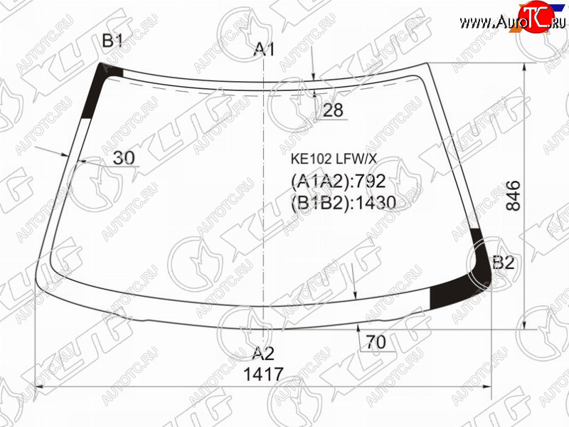 8 649 р. Стекло лобовое Toyota Corolla Levin 91-95  Sprinter Trueno 91-95 XYG KE102 LFW/X  с доставкой в г. Воронеж