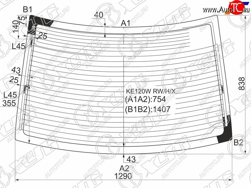 6 749 р. Стекло заднее (Цвет зеленый Обогрев Антенна 4D SED) Toyota Corolla (E120) 00-07  Corolla JPN (E1 XYG KE120W RW/H/X  с доставкой в г. Воронеж