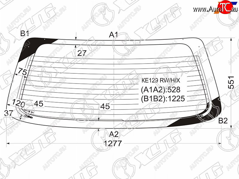8 699 р. Стекло заднее (Цвет зеленый Обогрев) Toyota Corolla Spacio (E110) 97-01 XYG KE129 RW/H/X  с доставкой в г. Воронеж