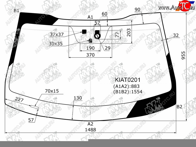 5 699 р. Стекло лобовое + дд +дзапотевания KIA OPTIMA 15-20                                                  KMK KIAT0201  с доставкой в г. Воронеж