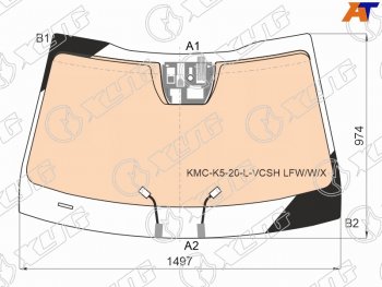 21 099 р. Стекло лобовое (Обогрев полный Датчик дождя) Kia K5 19- XYG KMC-K5-20-L-VCSH LFW/W/X  с доставкой в г. Воронеж. Увеличить фотографию 1