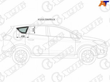1 299 р. Стекло кузова боковое (не опускное) (Справа Цвет зеленый) Ford Kuga 08-13 XYG KUGA SW/RH/X  с доставкой в г. Воронеж. Увеличить фотографию 1