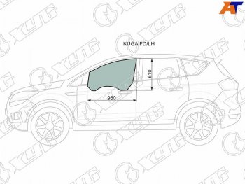 3 079 р. Стекло боковое опускное (Спереди Слева Цвет зеленый) Ford Kuga 08-13                               XYG KUGA FD/LH  с доставкой в г. Воронеж. Увеличить фотографию 1