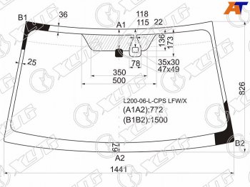 5 999 р. Стекло лобовое (Датчик дождя) Mitsubishi L200 07-16  Pajero Sport 08-17  Triton 06-11 XYG L200-06-L-CPS LFW/X  с доставкой в г. Воронеж. Увеличить фотографию 1