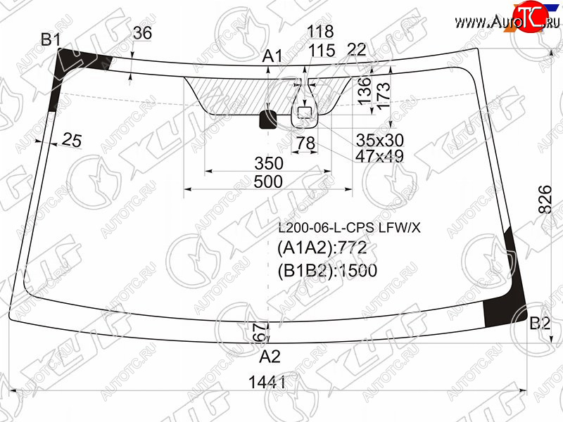 5 999 р. Стекло лобовое (Датчик дождя) Mitsubishi L200 07-16  Pajero Sport 08-17  Triton 06-11 XYG L200-06-L-CPS LFW/X  с доставкой в г. Воронеж