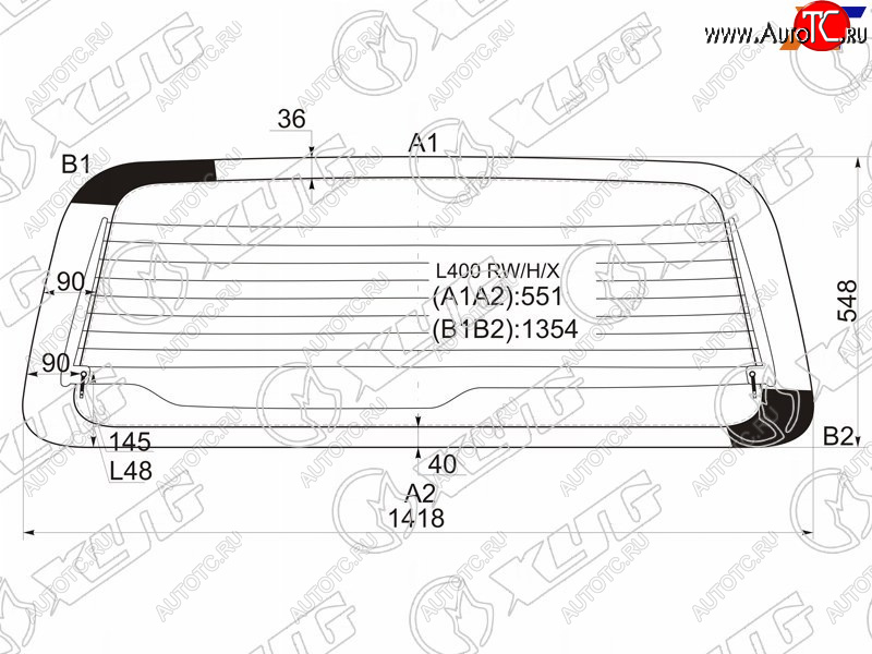 7 599 р. Стекло заднее (Цвет зеленый Обогрев) Mitsubishi Delica 94-07  L400 94-06  Space Gear 94-07 XYG L400 RW/H/X  с доставкой в г. Воронеж