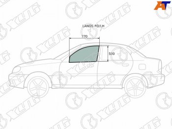 2 599 р. Стекло боковое опускное (Спереди Слева Цвет зеленый) Chevrolet Lanos 05-09  Daewoo Lanos 97-08   XYG LANOS FD/LH  с доставкой в г. Воронеж. Увеличить фотографию 1