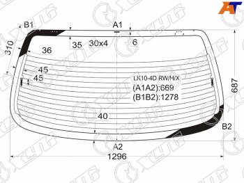 Стекло заднее (Цвет зеленый Обогрев) Toyota Echo 99-05  Platz 99-05 XYG LK10-4D RW/H/X